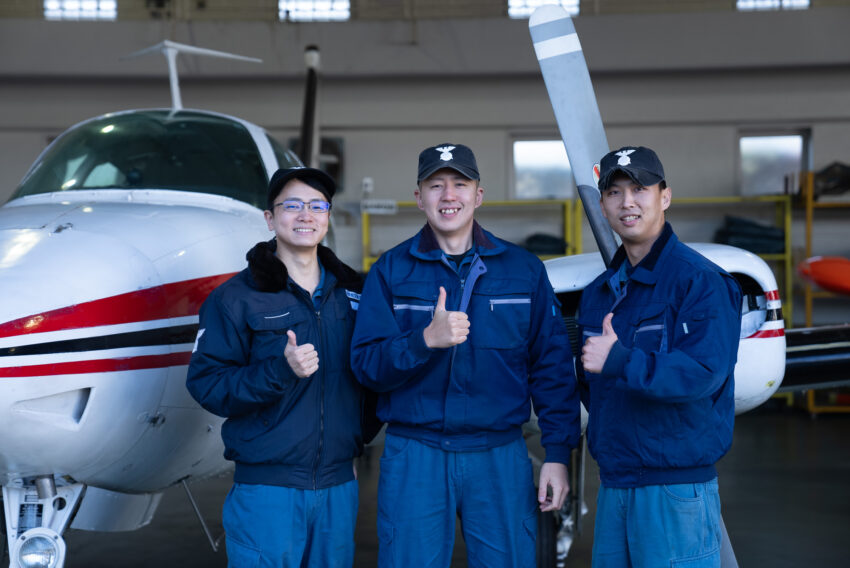 航空整備科　二等航空整備士飛行機コース<br /> [ 前職 ] 航空自衛隊<br /> 国際航空専門学校出身<br /> K. Okano